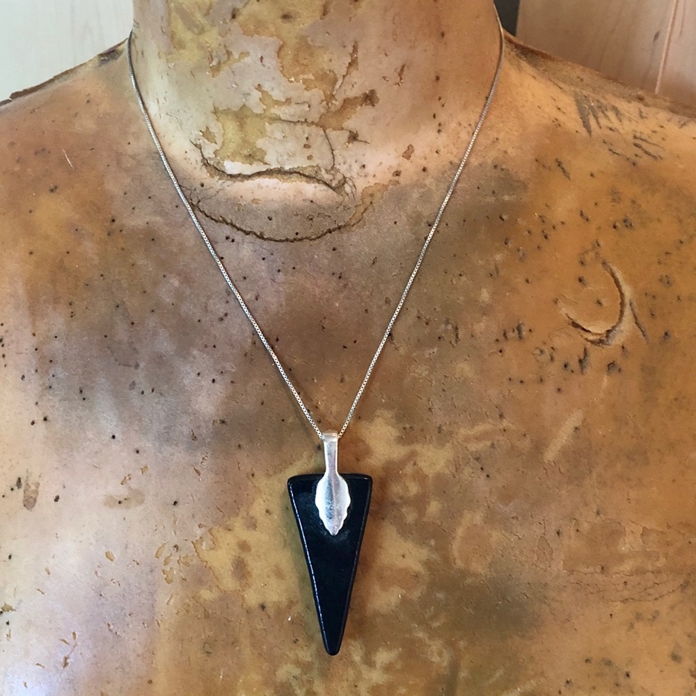 Vintage 90’s Italian Glass Sterling Silver Pendant - Picture 2 of 6